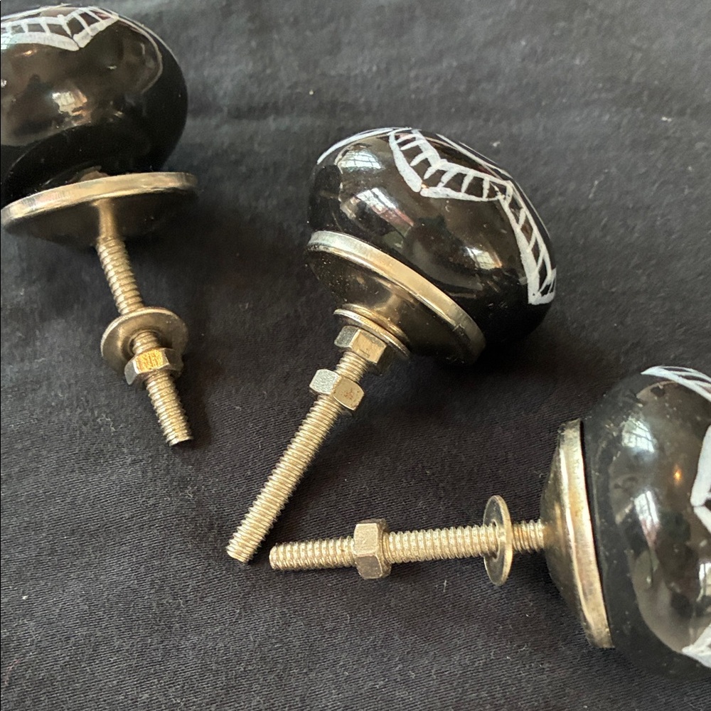 Anthropologie Black and White Decorative Knobs - 3 - Picture 3 of 3